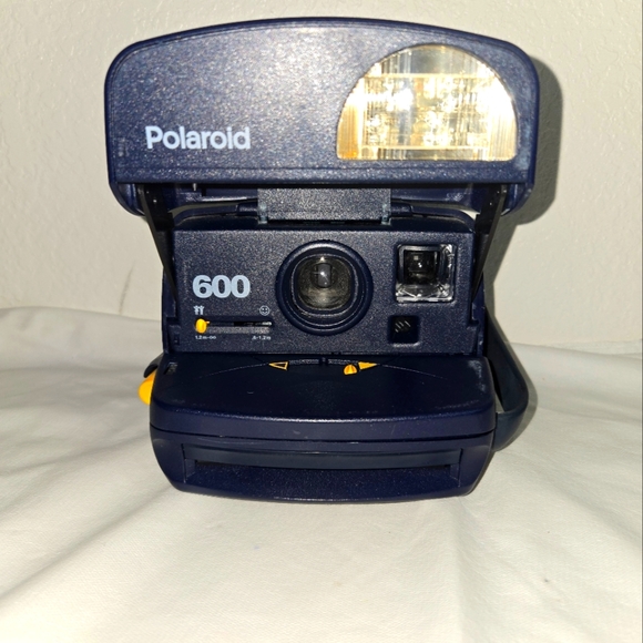 Vtg Polaroid Blue One Step Express 600 Instant Film Camera Working